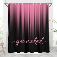 Black and Pink Shower Curtain Ombre Abstract Fashion Girls Women Teen Modern ...
