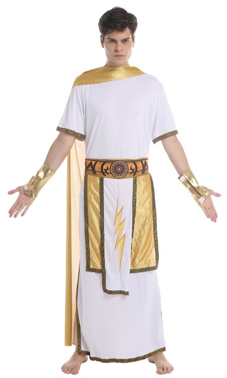 Para Hombres Dios Griego Zeus Disfraz César Romano Túnica Adulto Vestido Elegante Fiesta
