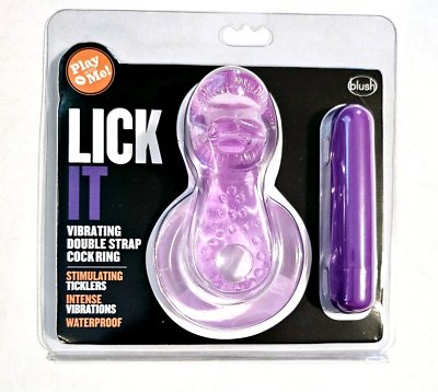 Lick It - Vibrating Double Strap Cock Ring-Retail Tag $27.95