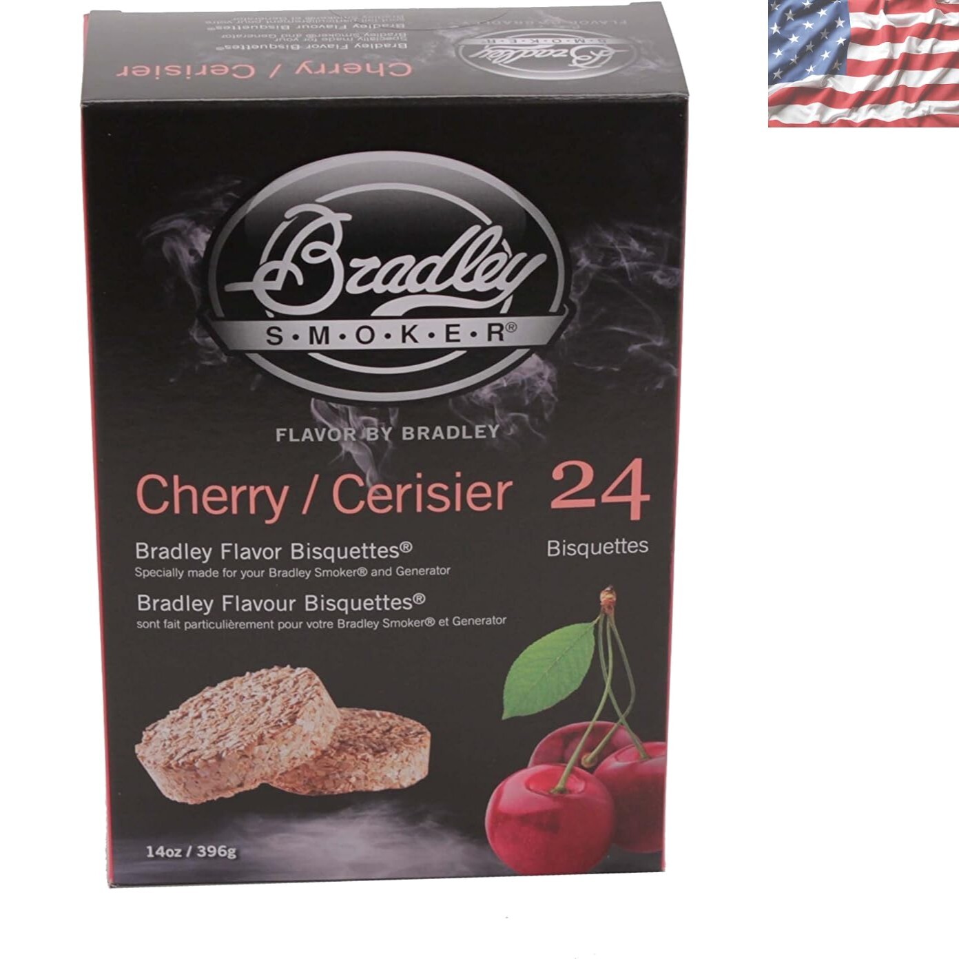 Bradley BTCH24 Cherry Hardwood Smoking Bisquettes - 24 Count