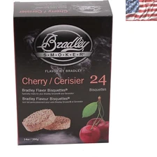 Bradley BTCH24 Cherry Hardwood Smoking Bisquettes - 24 Count Pack for BBQ Lovers