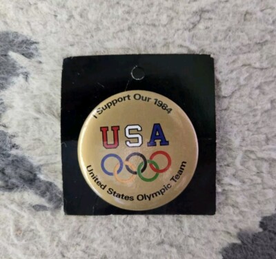 1984 Olympics Pin I Support our 1984 Olympics team  1-5/8''