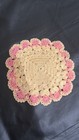 Crochet Potholder Trivet Pink Cream Flower — photo 2