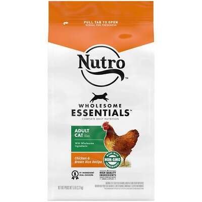 Nutro Wholesome Essentials Chicken & Brown Rice Flavor Dry Cat Food fr Adult 5Lb