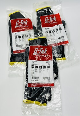 3 Pr G-Tek 16-X585 PolyKor Gloves NeoFoam Coated Palm A5 Cut Resistant Sz Medium