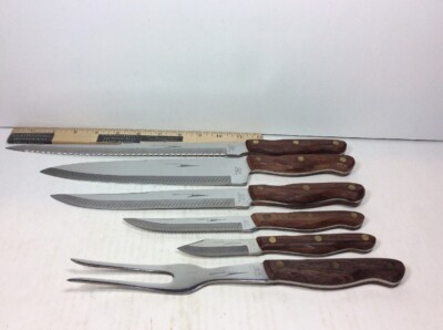  6PC Knife Set JET-CUT LIFETIME Chef Serrated Bread Slicing Kitchen Paring Fork