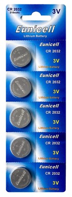300x CR2032 3V Lithium Knopfzelle 210mAh(60 Blistercard a 5 Batterien)Eunicell