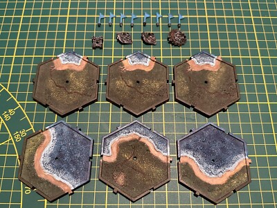 Warhammer Fantasy Mighty Empires Mächtige Königreiche 6 Coastline Tiles Used OOP