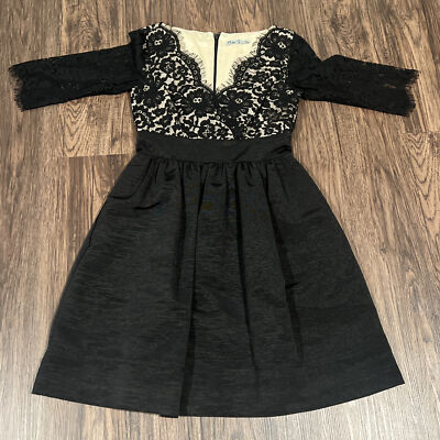 chinese dress ladies BLACK/TAN SHORT POOFY DRESS – Savvy Seconds Boutique main image 1