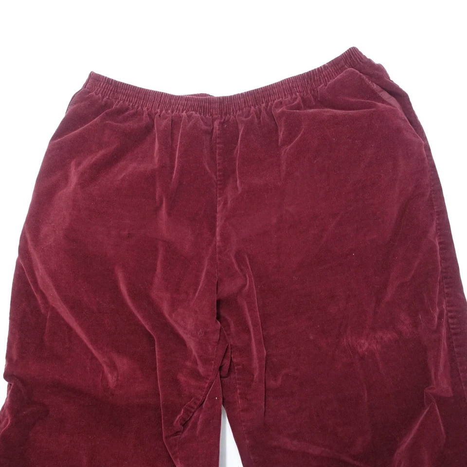 Alfred Dunner Corduroy Pants Womens 20W Burgundy Stretch Straight Leg Pockets - Image 3 of 4