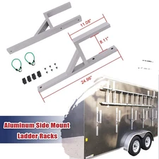 Side Mount Ladder Racks For Enclosed Trailer Steel 2 Rack W/Mounting Screws