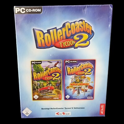 NEU Rollercoaster Tycoon 2 - 2 Add Ons - Time Twister & Wacky Folie Selaed 