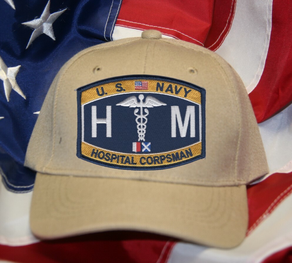 NAVY RATING HM HOSPITAL CORPSMAN HAT PATCH CAP MARINES | eBay