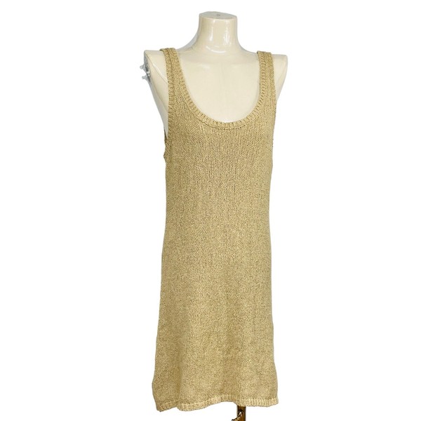 Zulu & Zepher Knit Mini Dress Women's AU10 Camel BCI Cotton Recycled Polyester