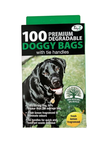 2 x 100 EXTRA STRONG DOGGY POO POOP POOPER BAGS LARGE FRAGRANCE TIE HANDLE