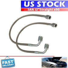 2pcs -3 An 12 Stainless Braided Tfe Brake Line Straight X 90 -3 Brake Hose New