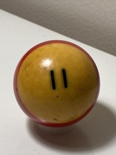 VTG BAKELITE Billiard Pool Ball 2 1/4" Diameter Number 11 Stripe Red