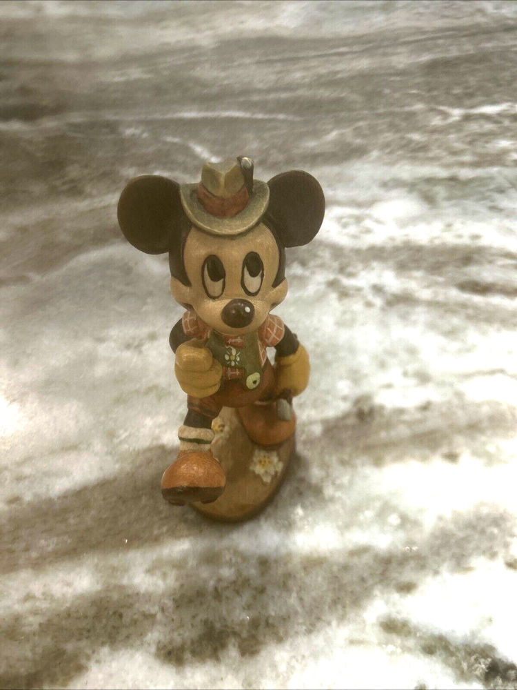 Mickey Mouse Wood Carved Hiker 2