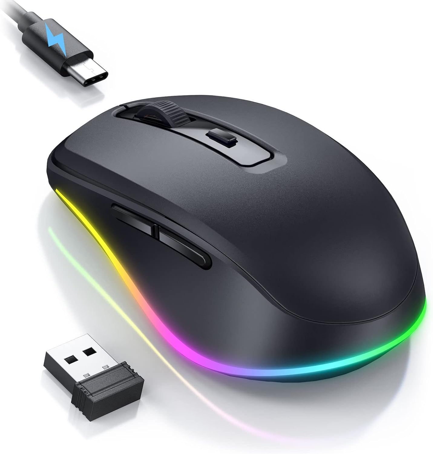 Wireless Mouse with Built-in Jiggler and LED for Continuous Motion-image