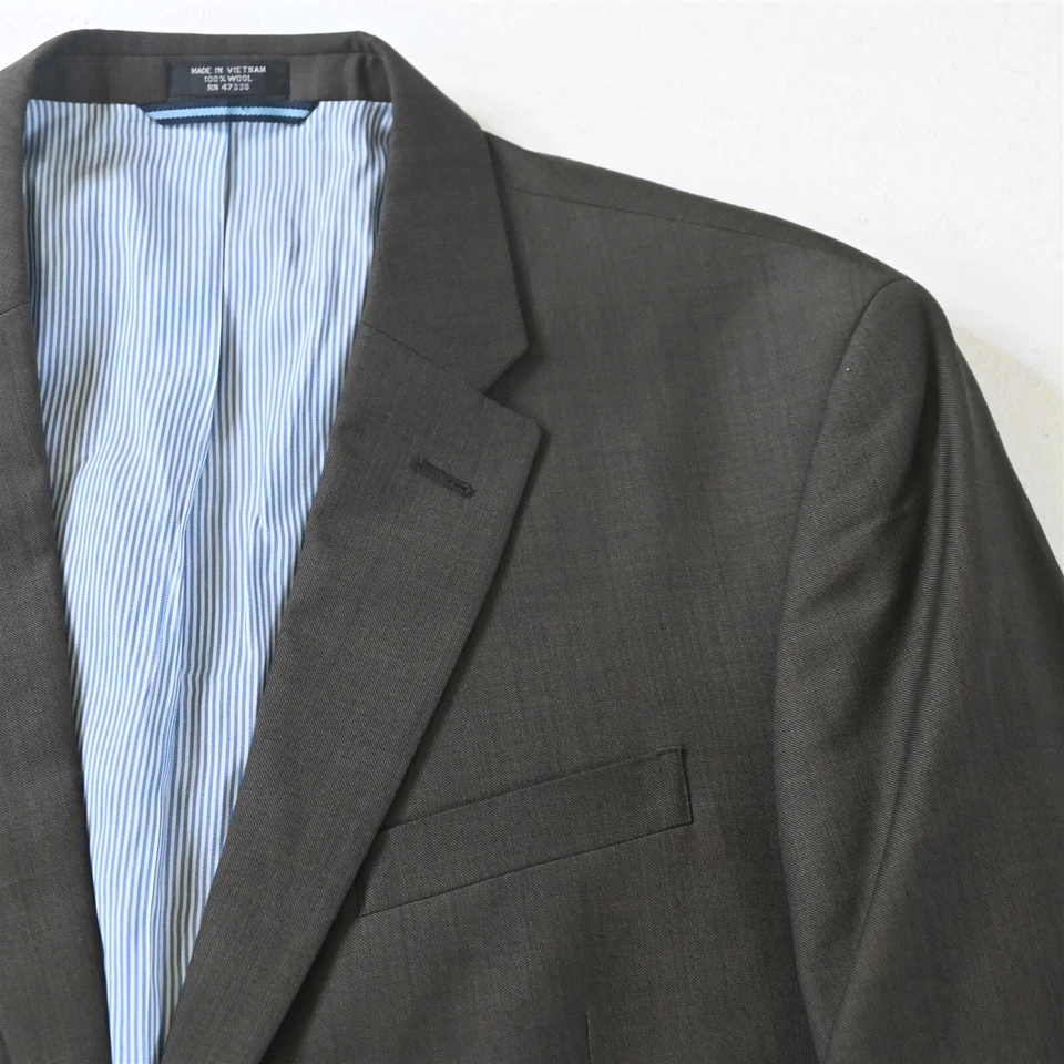 Tommy Hilfiger 44R Verde Oliva 100% Lana Piel de Tiburón Hombres Blazer Chaqueta Abrigo Deportivo Foto 2 de 4