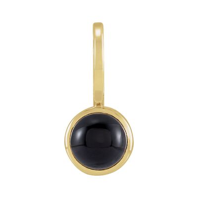 14k Gelbgold schwarzer Onyx Charm Anhänger Geschenk für Mutter