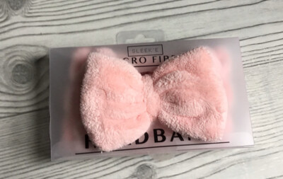 Sleek'e  Sleeke Micro Fiber Hair Headband Pink NEW Big BOW Shower Microfiber