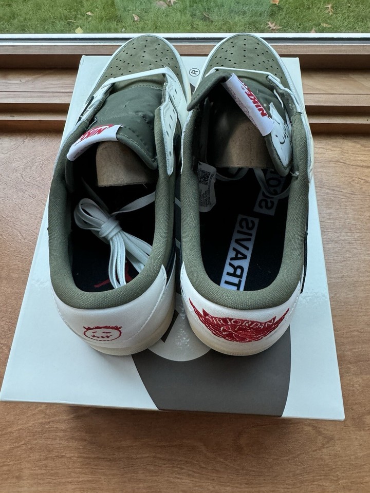 Size 10.5 Travis Scott x Air Jordan 1 OG SP Low Reverse Olive