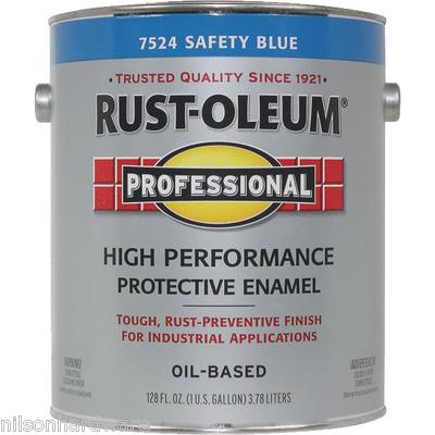 (2)-G Safety Blue Gloss RustOleum Professional Industrial Enamel Paint 7524-402
