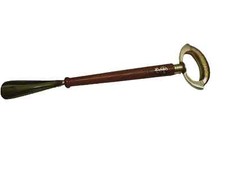 Shoe Horn Vintage Handmade Wooden Shoe Horn With Solid Brass Designer Handle