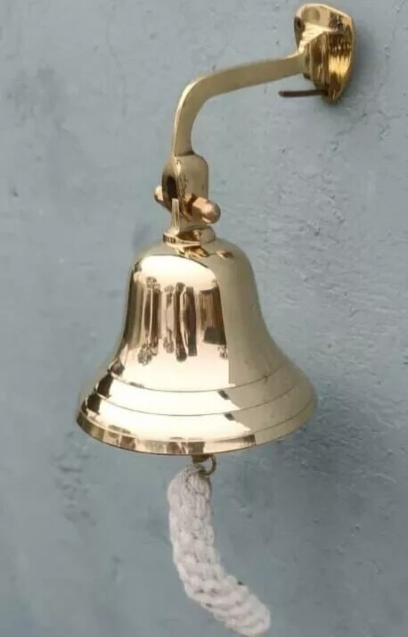 Nautical Brass Ship Bell Hanging Antique Door Bell With Wall