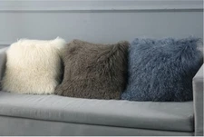 100% Real Mongolian Lamb Tibetan Fur Pillow Case Cushion Cover Pillowcase Soft