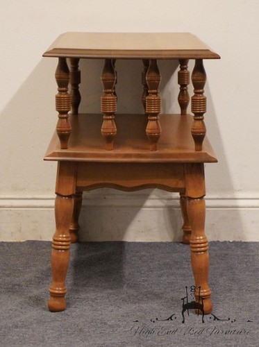GEORGE B BENT Solid Hard Rock Maple Colonial Early American 25" Tiered Accent... - Picture 10 of 10