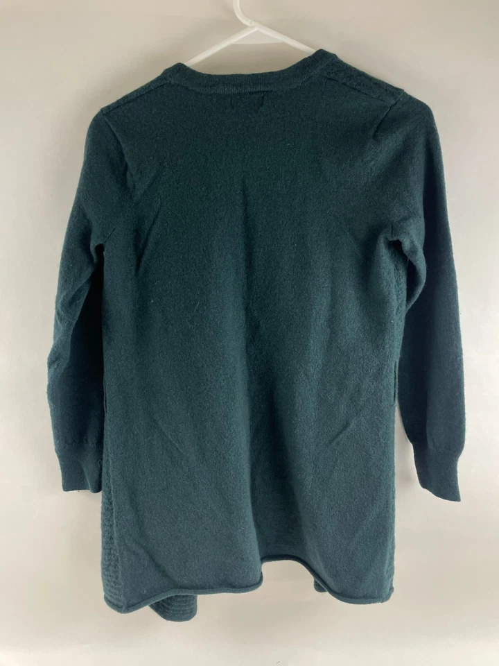 Carole Little Sweater 女式 M 码绿色羊毛腰带开衫长袖 — 第 2/4 张图片