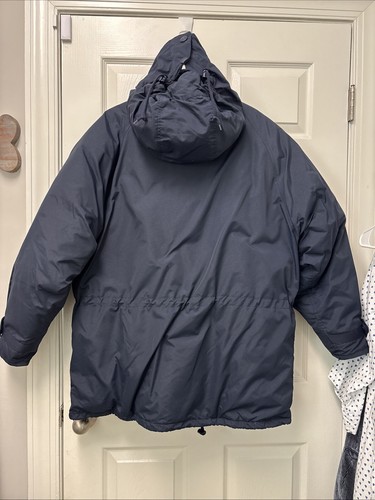 Vtg Eddie Bauer 90s Men’s Goose Down Ridgeline Puffer Jacket Blue Hooded Parka L - Picture 8 of 13
