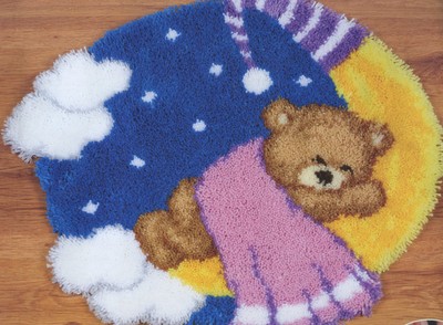 Knupfpackung Knupfen Teppich 67x61 Cm Teddy Auf Mond Mit Decke