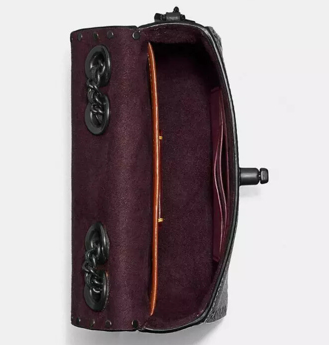 madison shoulder bolsa 16 in signature canvas with rivets