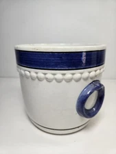 Vintage Ceramic Pottery Blue White  Planter Made In Italy Antique