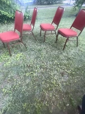 VINTAGE SHELBY WILLIAMS INDUSTRIES CHAIRS SET OF 4 Terracotta Burnt Orange Metal