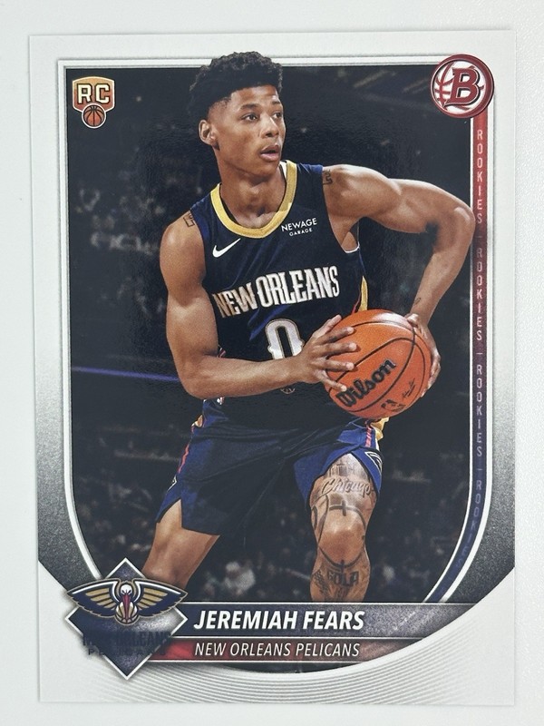 2025-26 Bowman Jeremiah Fears Rookie RC  #7 New Orleans Pelicans