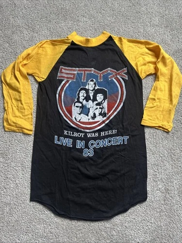 Styx Rock Band Shirt 80s Kilroy Was Here Tour T 1980s vintage concert t-shirt, vintage, single stitch, B+ condition