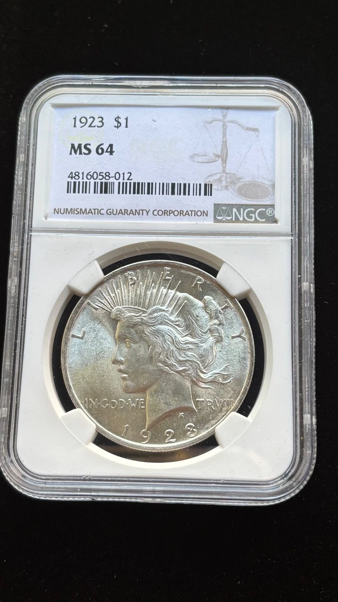 25+ MS 64 Graded 1923 Year Peace Dollars (1921-1935) for sale