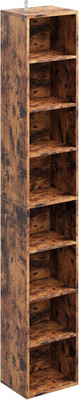 8-Tier Tall Narrow Bookshelf - Compact Corner Storage for Home & Office