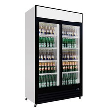 Upright Double Glass Door Display Drinks Bar Bottle Cooler Fridge Chiller
