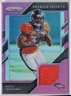 2018 Panini Prizm Premier Jerseys Pink Royce Freeman Game Worn Patch Denver