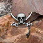 Gothic Skull & Cutlasses - Enamel Lapel Pin Badge