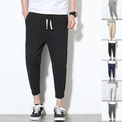 Haremshose Herren Jogginghose Gummibund Einfarbig Design für FREIZEIT Bequem