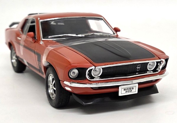 Nex 1/18 Ford Boss 302 Mustang 1996 Orange / Red Diecast Scale Model Car-image