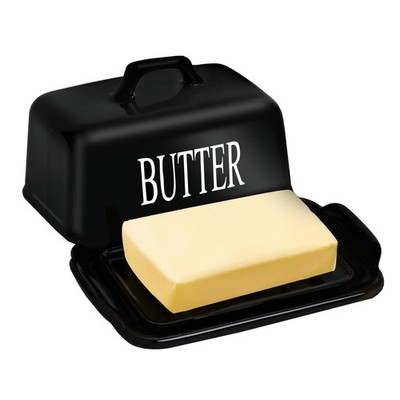 ADIVEE große Butterdose für Standard UK Butter - ob ganze 500g schwarz 
