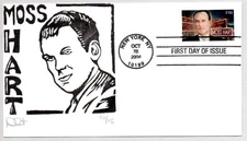 #3882 MOSS HART PLAYWRIGHT & THEATRE DIRECTOR, CURTIS BLOCK PRINT ARTWORK FDC