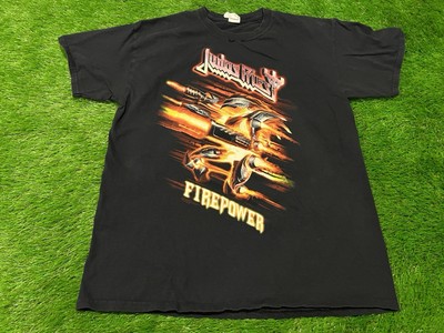 OFFICIAL JUDAS PRIEST - 2018 FIREPOWER TOUR T-SHIRT BLACK 2-SIDED - LARGE